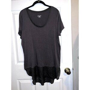 MERONA Womens Rayon Stretch Short Sleeve Chiffon Trim Top XL